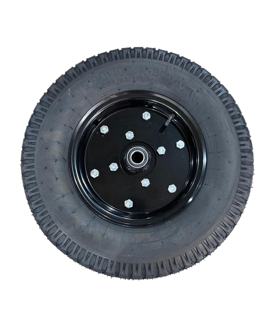 Колесо опорное 5.00-10 оборудования щеточного УМДУ-80/82 (РБ) ступ.80мм (диск шина ступица с подшипником)