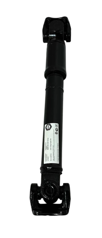 Вал карданный L=460 мм по краям фланцев, L=370 мм по осям (шлицевые с рильсановым покрытием)